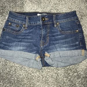 Low rise jean shorts